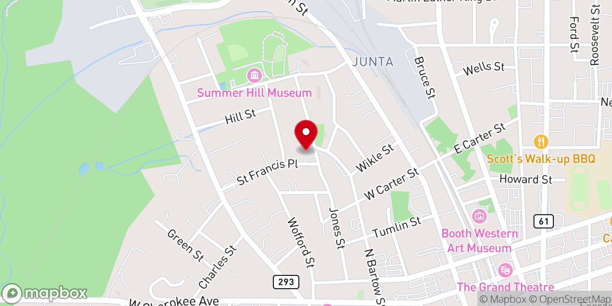 Map showing location of Saint Luke African Methodist Episcopal Church of Cartersville