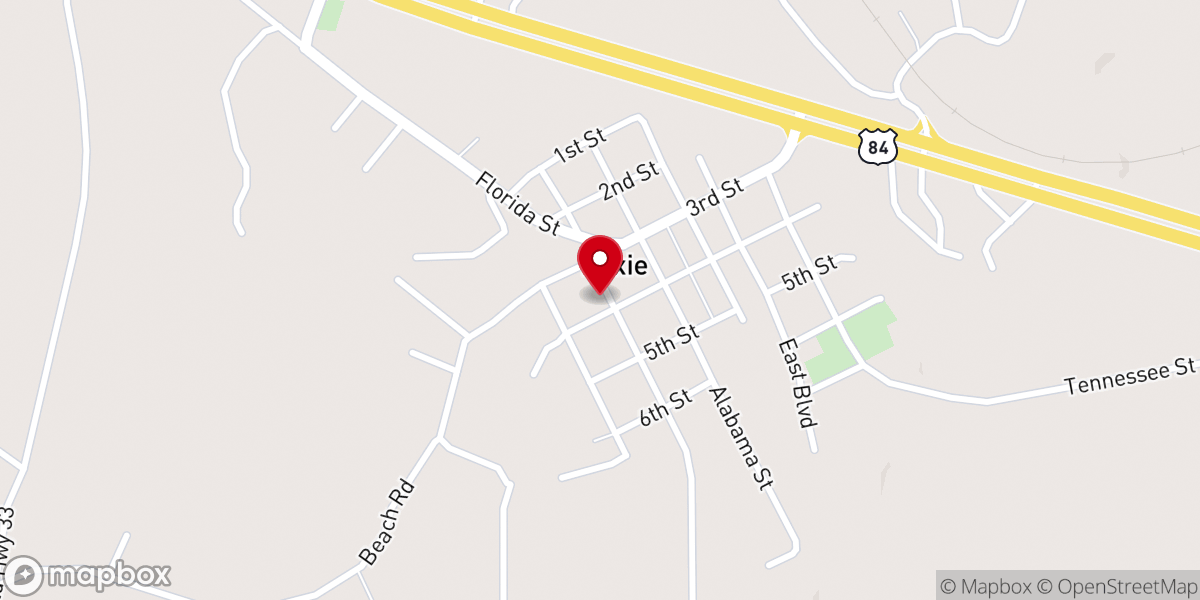 Map showing location of Roxie Baptist Church Pastorium