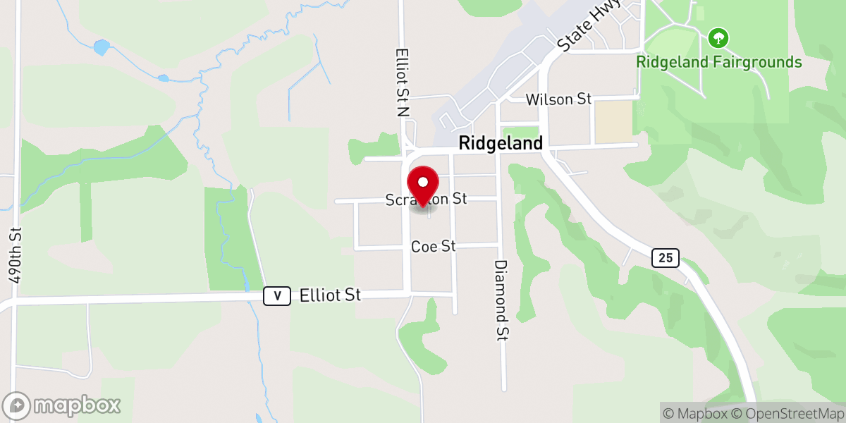Map showing location of Ridgeland Lutheran