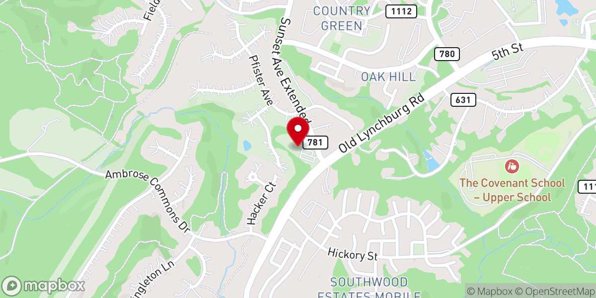 Map showing location of Calvary Chapel Charlottesville