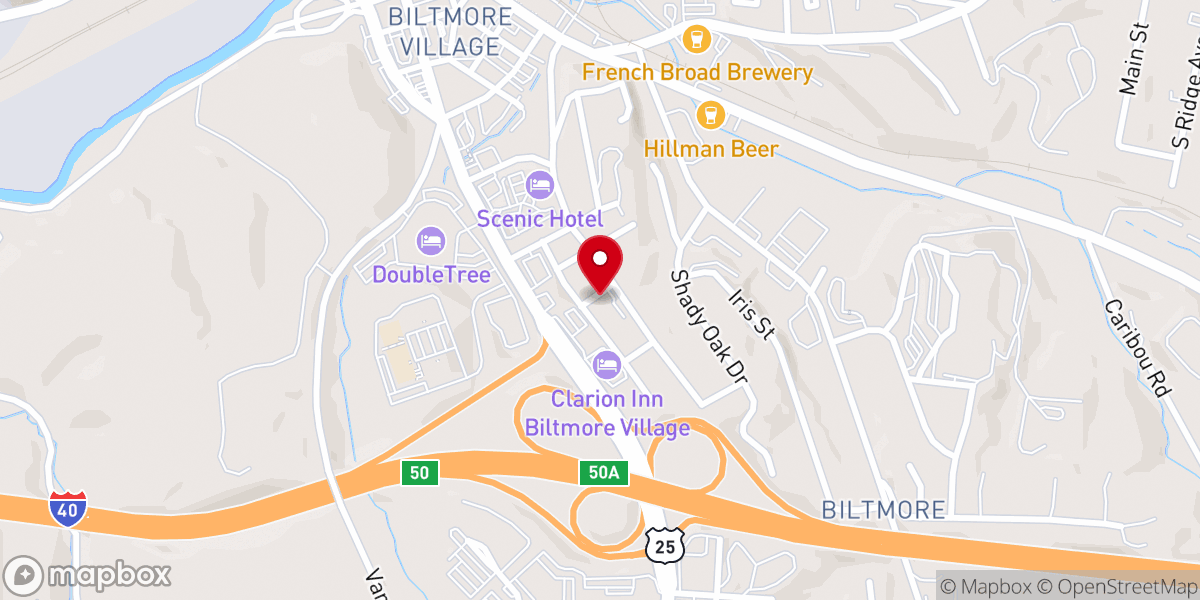 Map showing location of Harvest Time Asheville