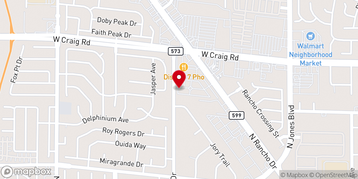 Map showing location of Calvary Chapel Lone Mountain