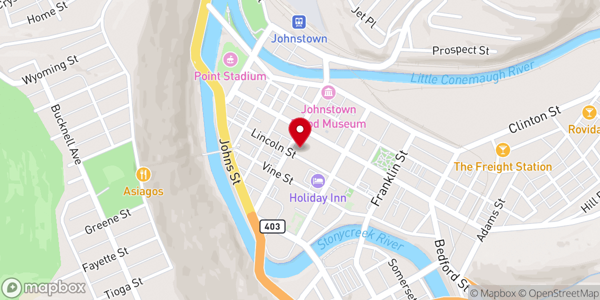 Map showing location of First Presbyterian Church