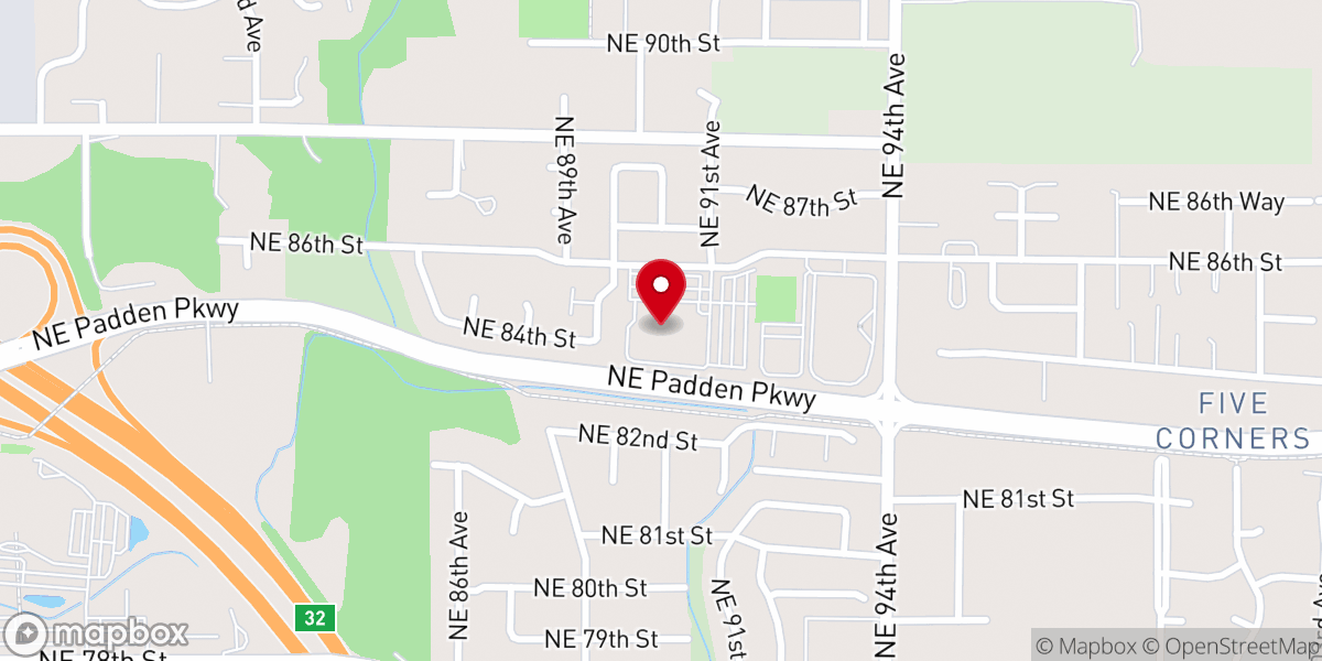 Map showing location of Vancouver Church of Christ