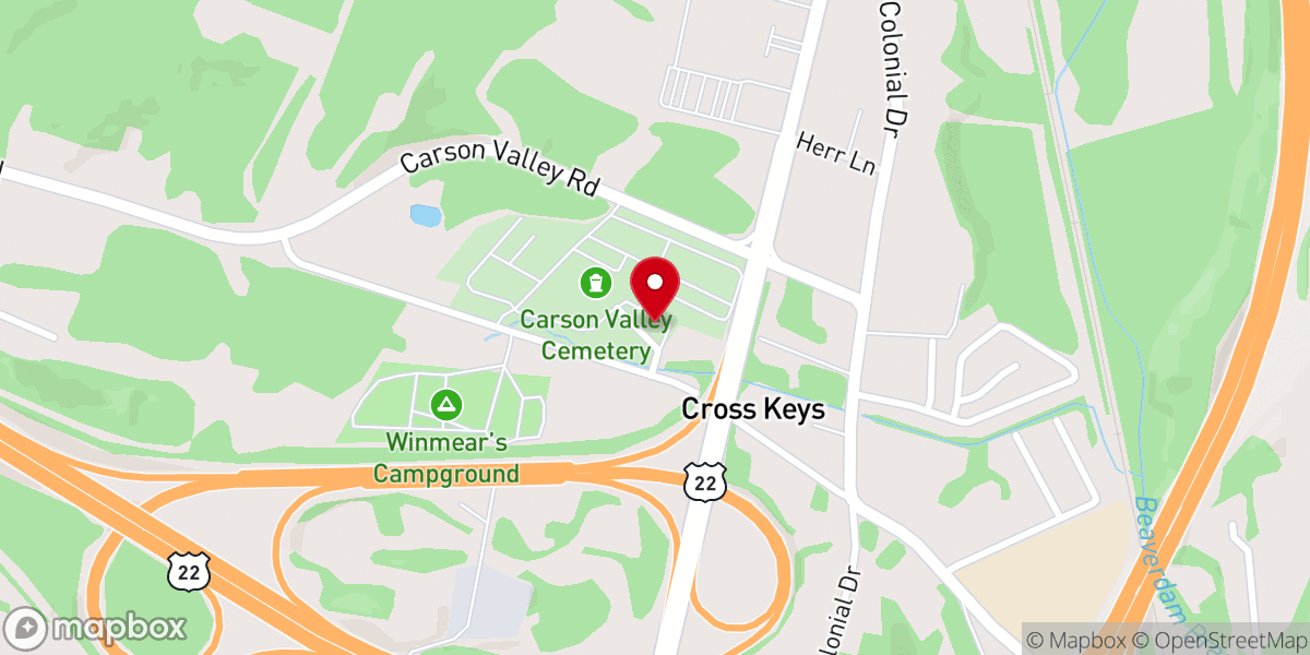 Map showing location of Carson Valley Church
