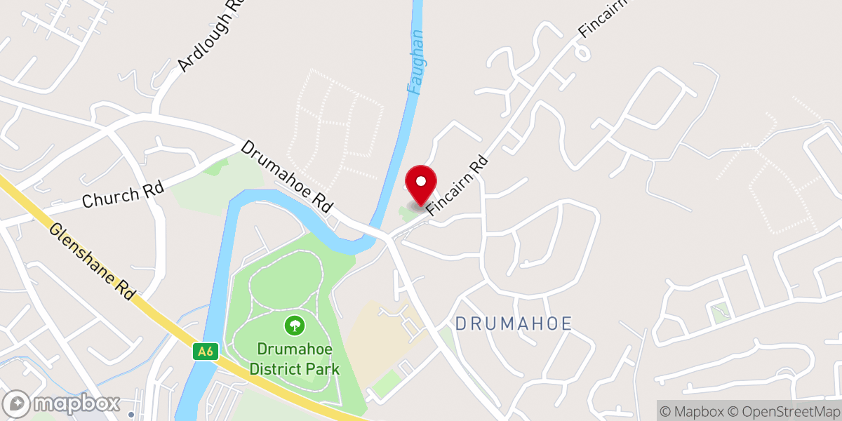 Map showing location of Faughan Reformed Presbyterian Church