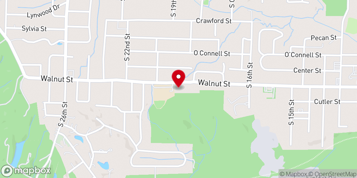 Map showing location of Word of Faith Christian Center
