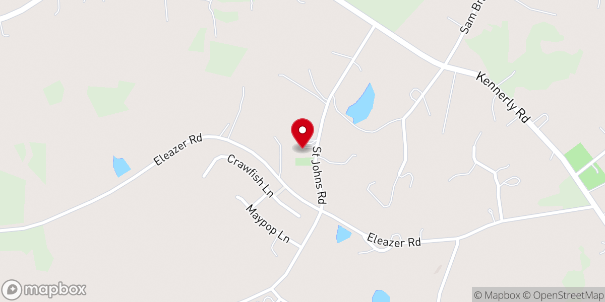 Map showing location of St John's Lutheran Church