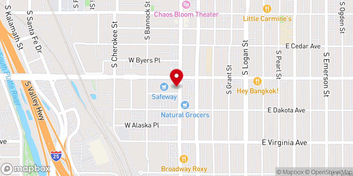 Map showing location of Rocky Mountain Community Church