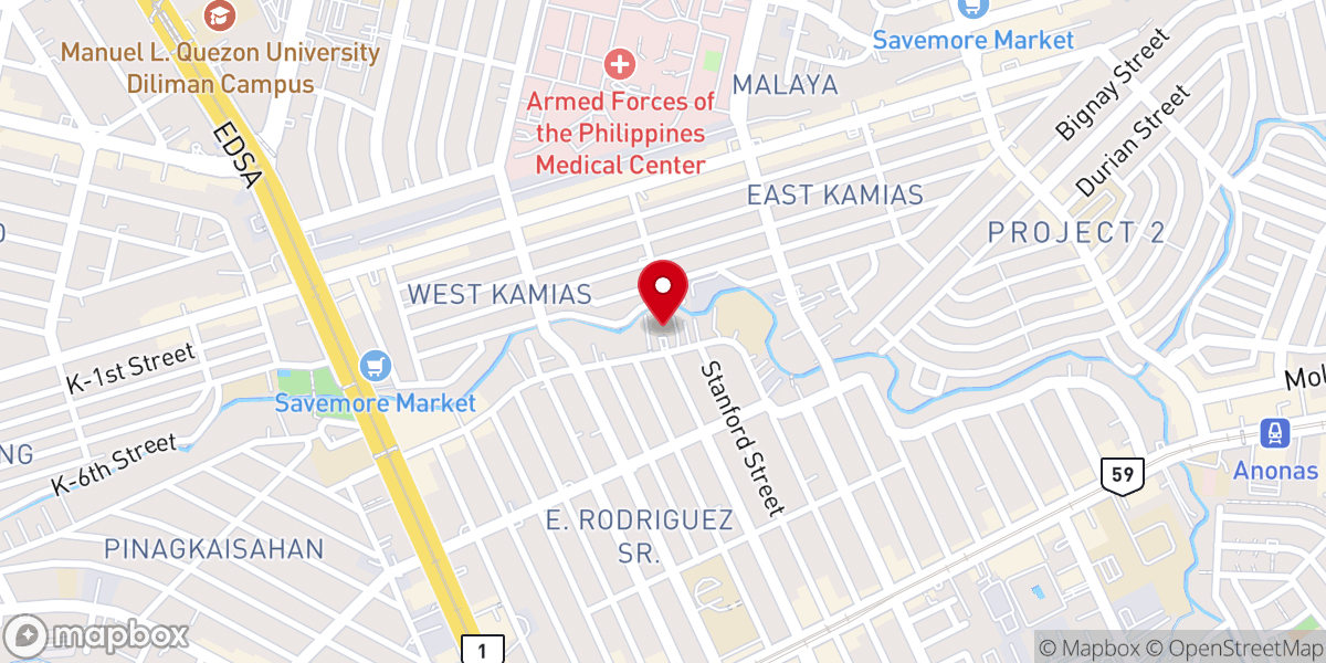 Map showing location of Nativity of Our Lord Parish (Diocese of Cubao)