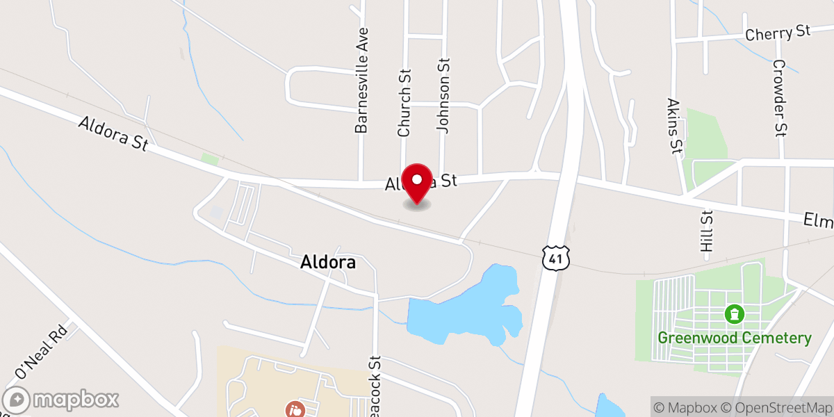 Map showing location of Church of Jesus Christ Deliverance Center