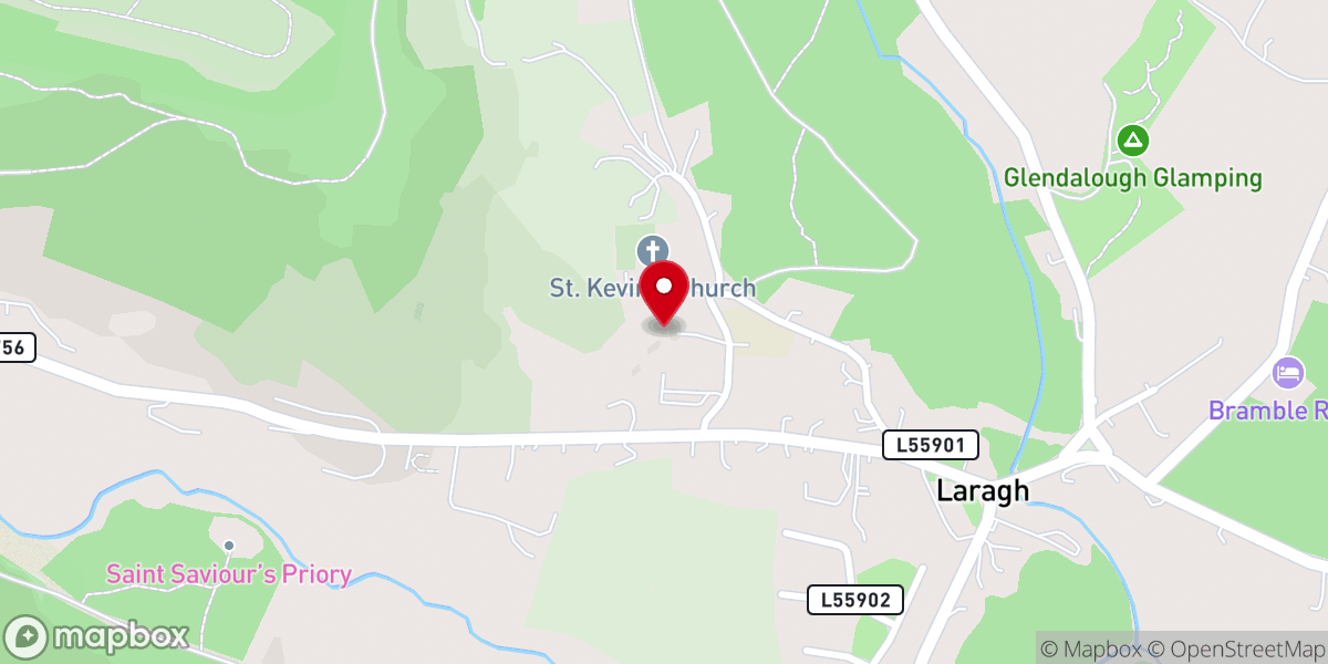 Map showing location of Glendalough Hermitage