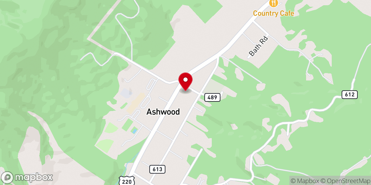 Map showing location of Ashwood United Methodist Church