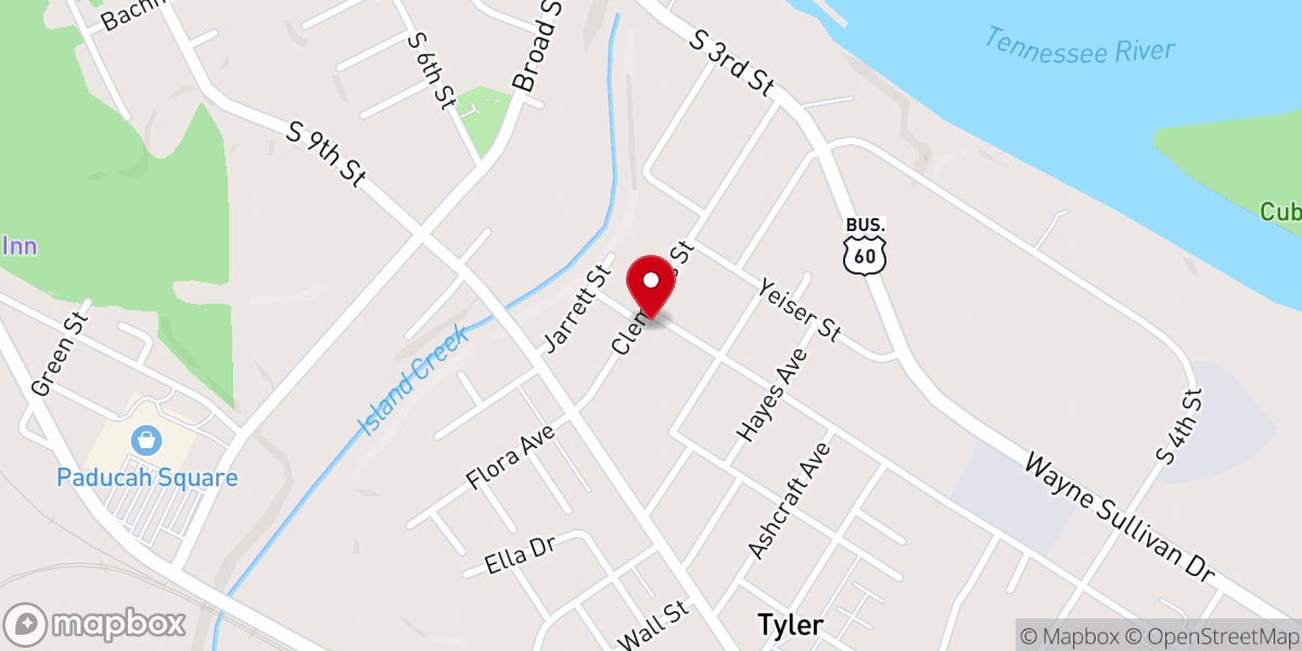 Map showing location of Calvary Baptist Church
