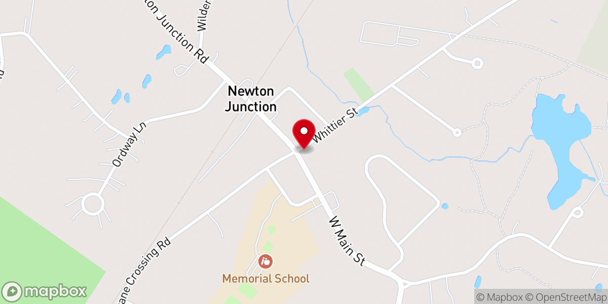 Map showing location of Newton Junction Baptist Church