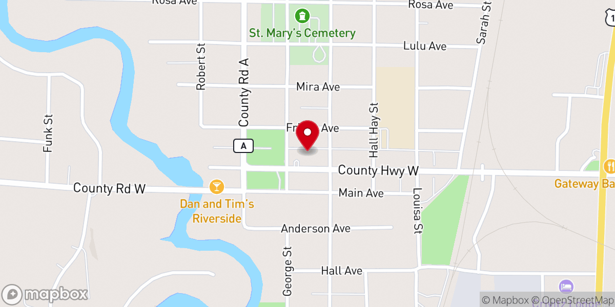Map showing location of Saint Marys Mission