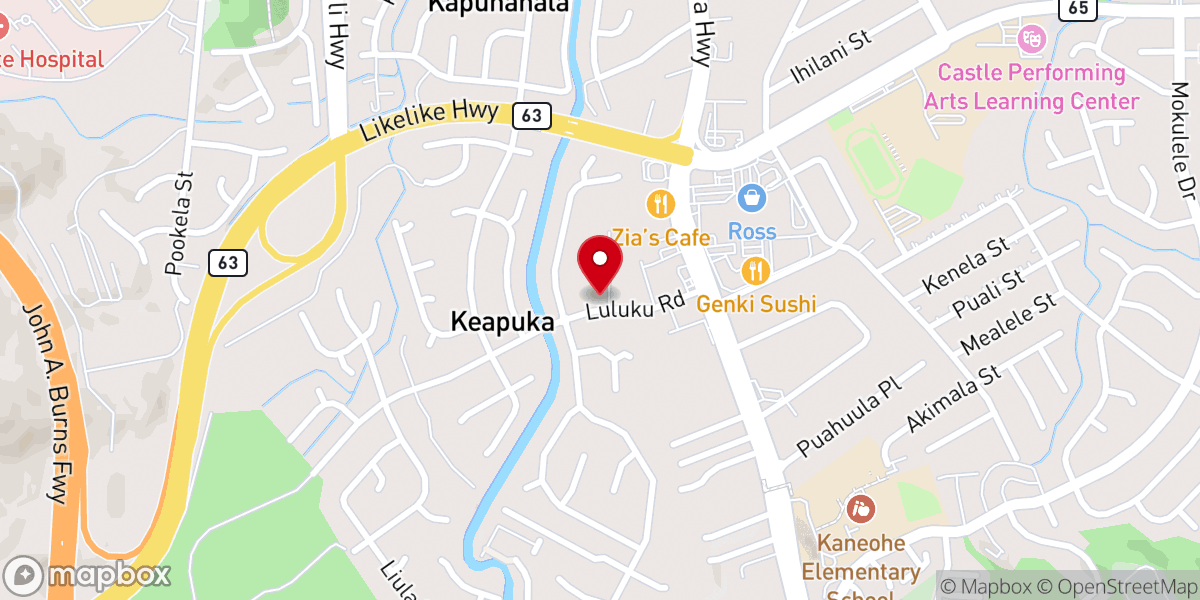Map showing location of Waiola Worship Center