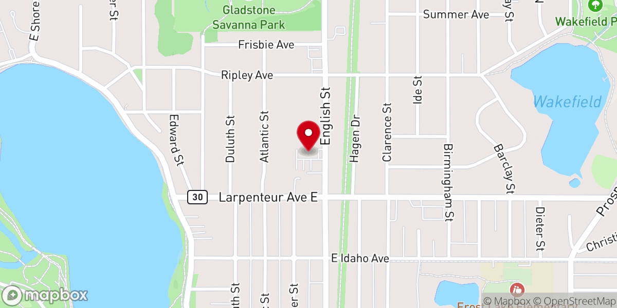 Map showing location of Lake Phalen Community Church