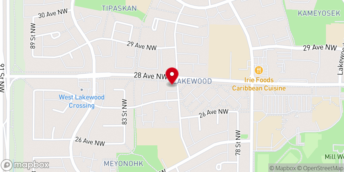 Map showing location of Mill Woods All-Nations Seventh-day Adventist Church