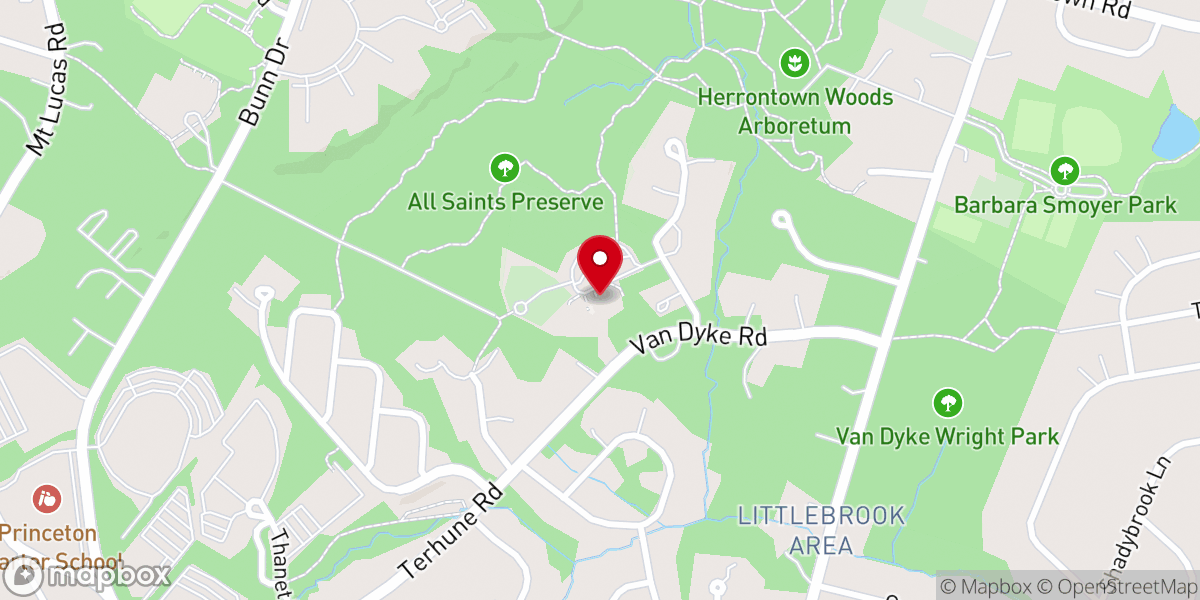 Map showing location of All Saints' Episcopal Church
