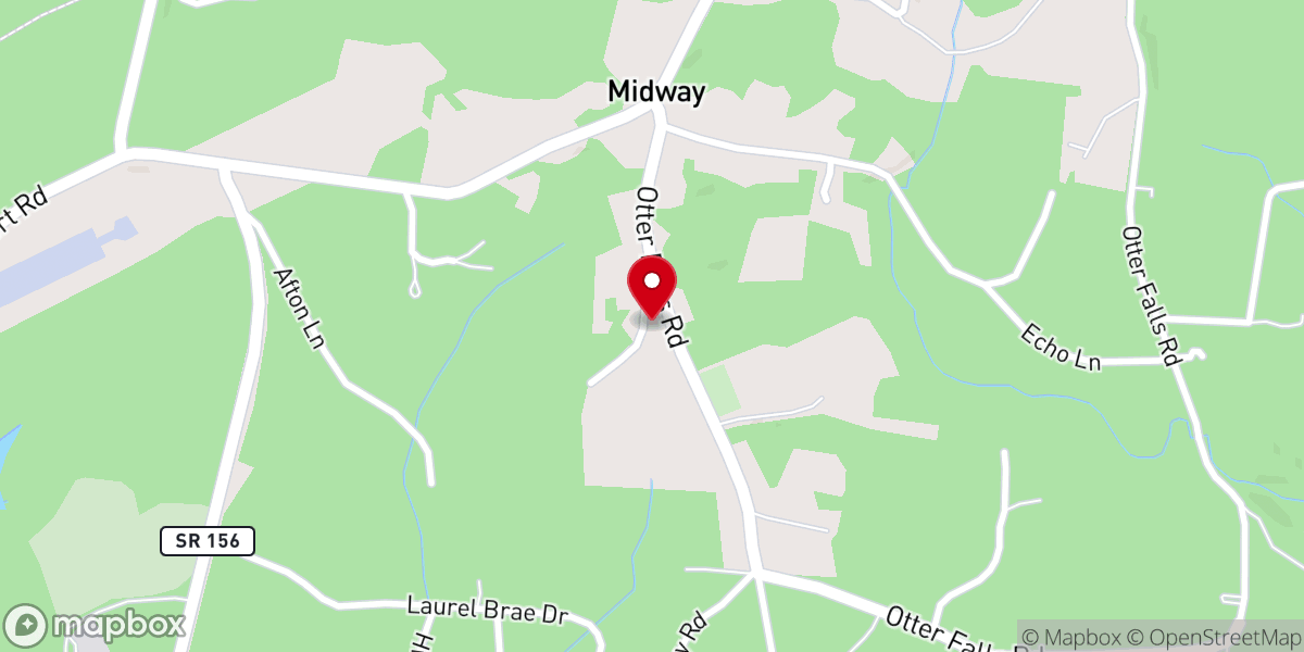 Map showing location of Harrison Chapel Church