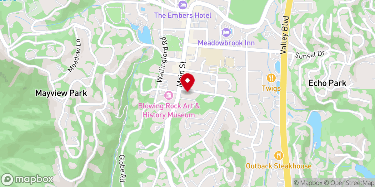 Map showing location of St. Mary of the Hills Episcopal Church