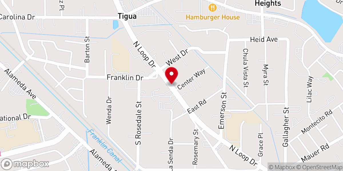 Map showing location of Tigua Baptist Church