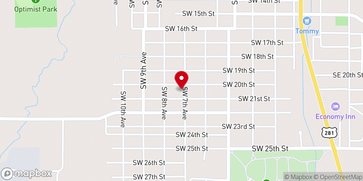 Map showing location of Lawn Terrace Baptist Church