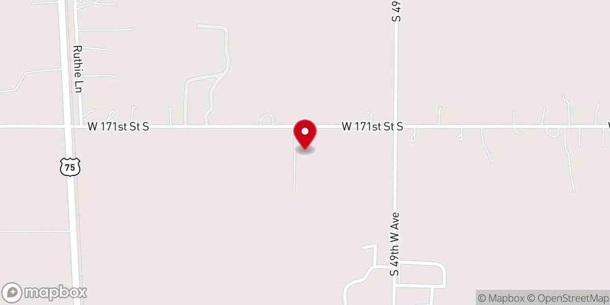 Map showing location of Happy Acres Cowboy Church