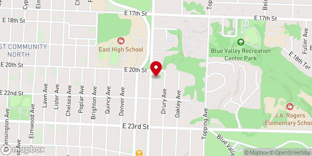 Map showing location of First Regular Baptist Church
