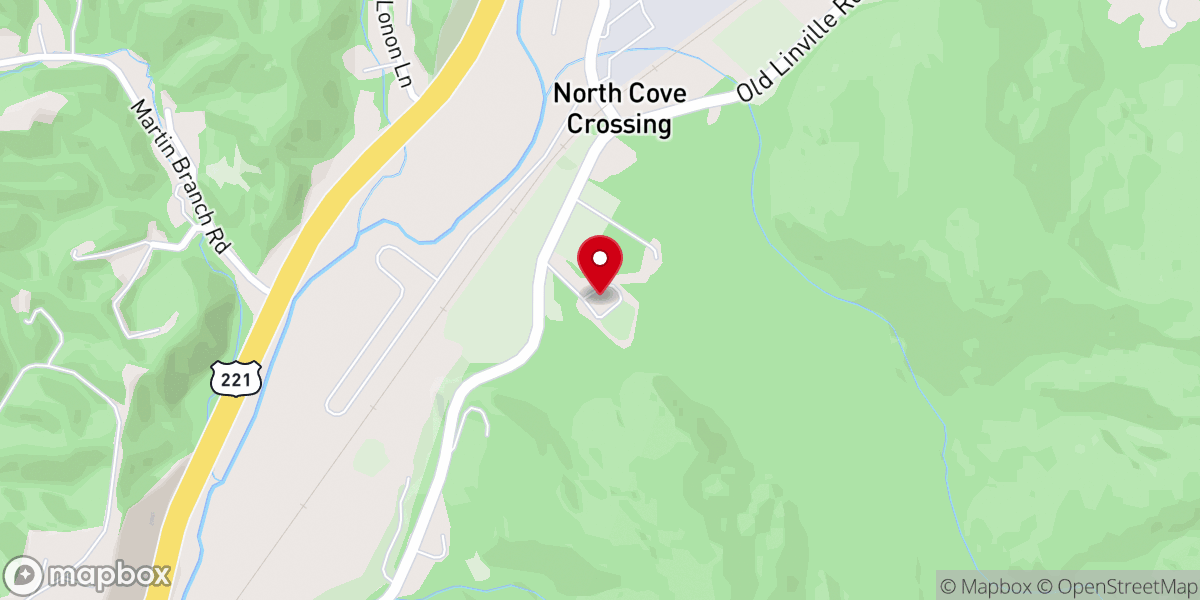 Map showing location of North Cove Church