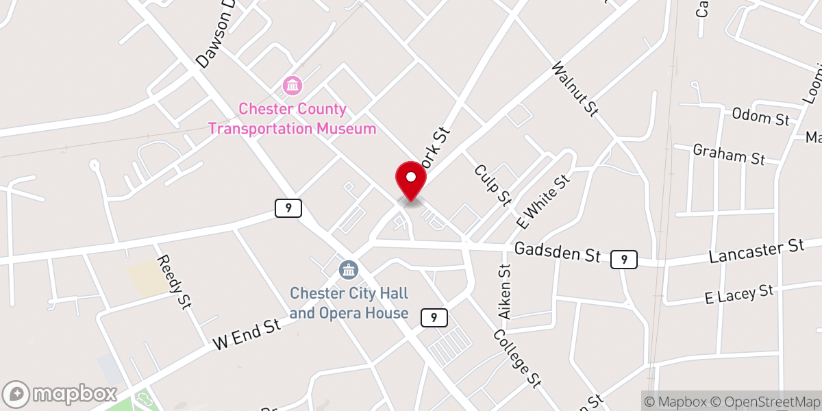 Map showing location of Chester Associate Reformed Presbyterian Church