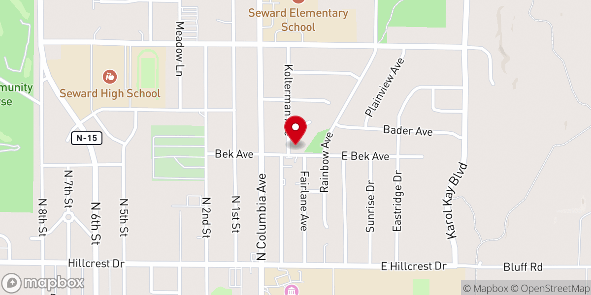 Map showing location of Calvary Baptist Church