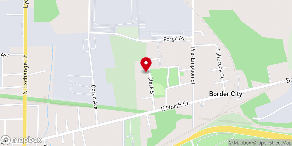 Map showing location of Mt Olive Missionary Baptist Church