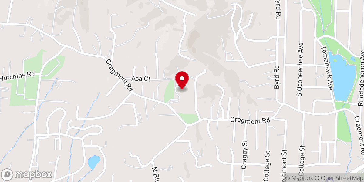 Map showing location of Mills Chapel Baptist Church