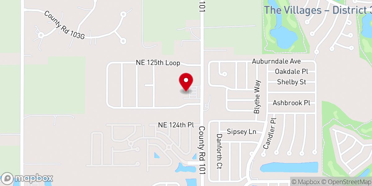 Map showing location of UCC at The Villages