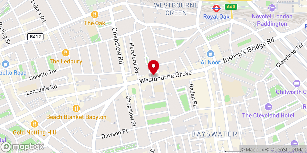 Map showing location of Chabad of Notting Hill