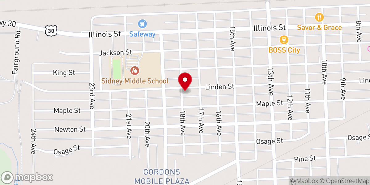 Map showing location of Westside Church of Christ