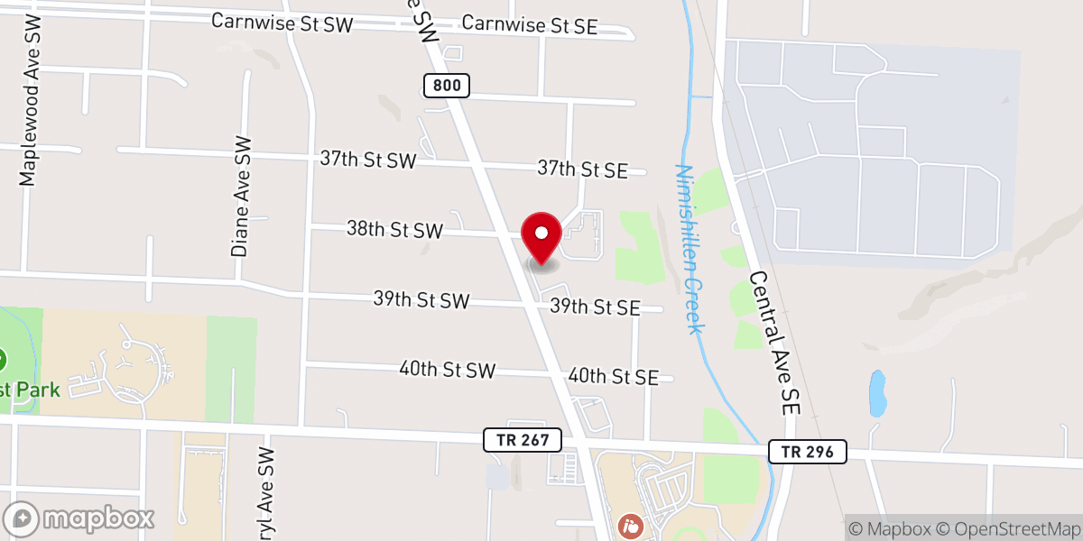 Map showing location of Peace Lutheran Church