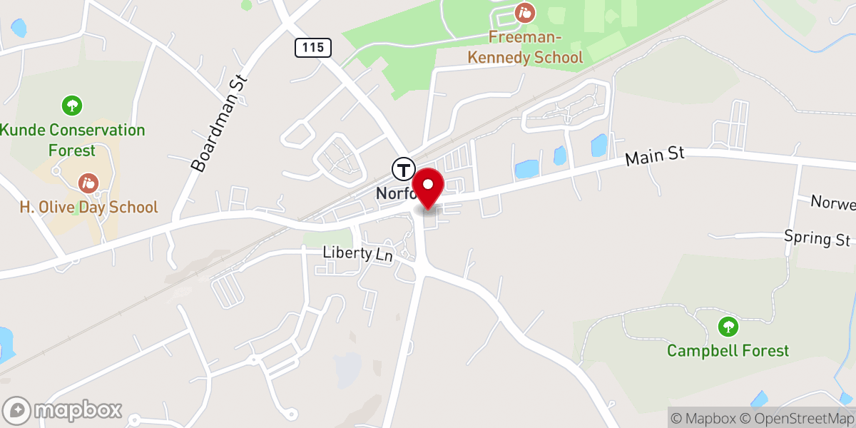 Map showing location of Federated Church of Norfolk