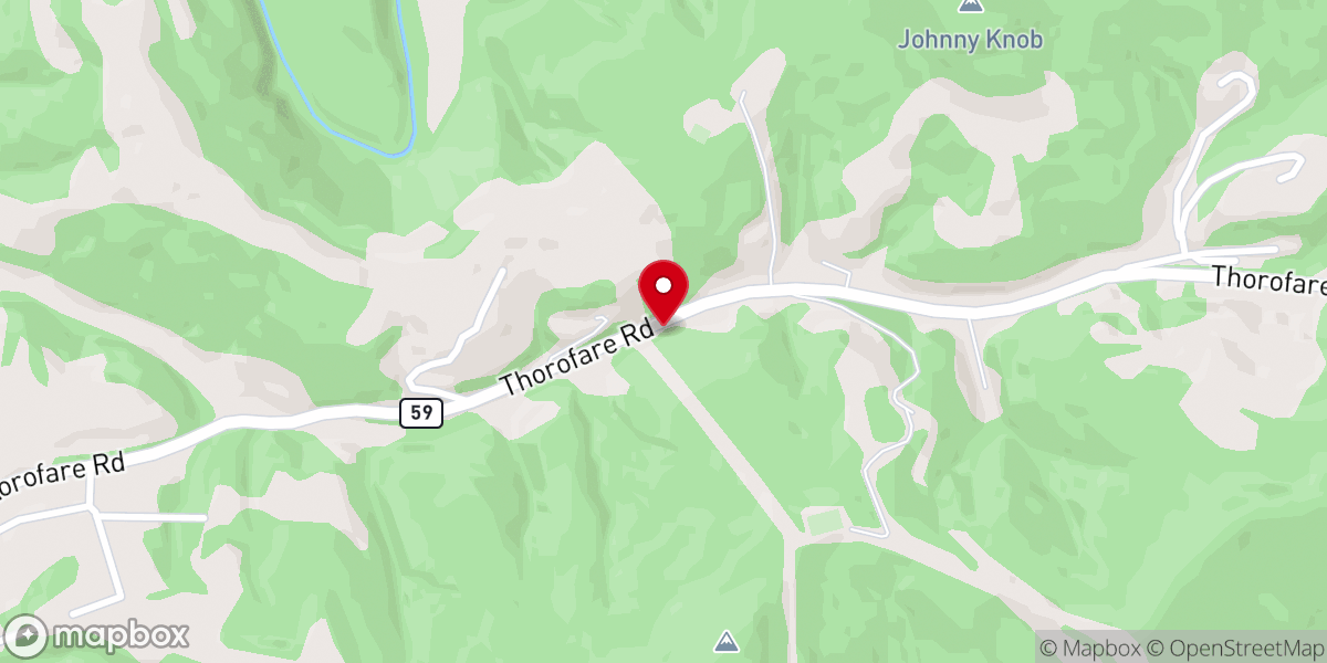 Map showing location of Thorofare Community Church