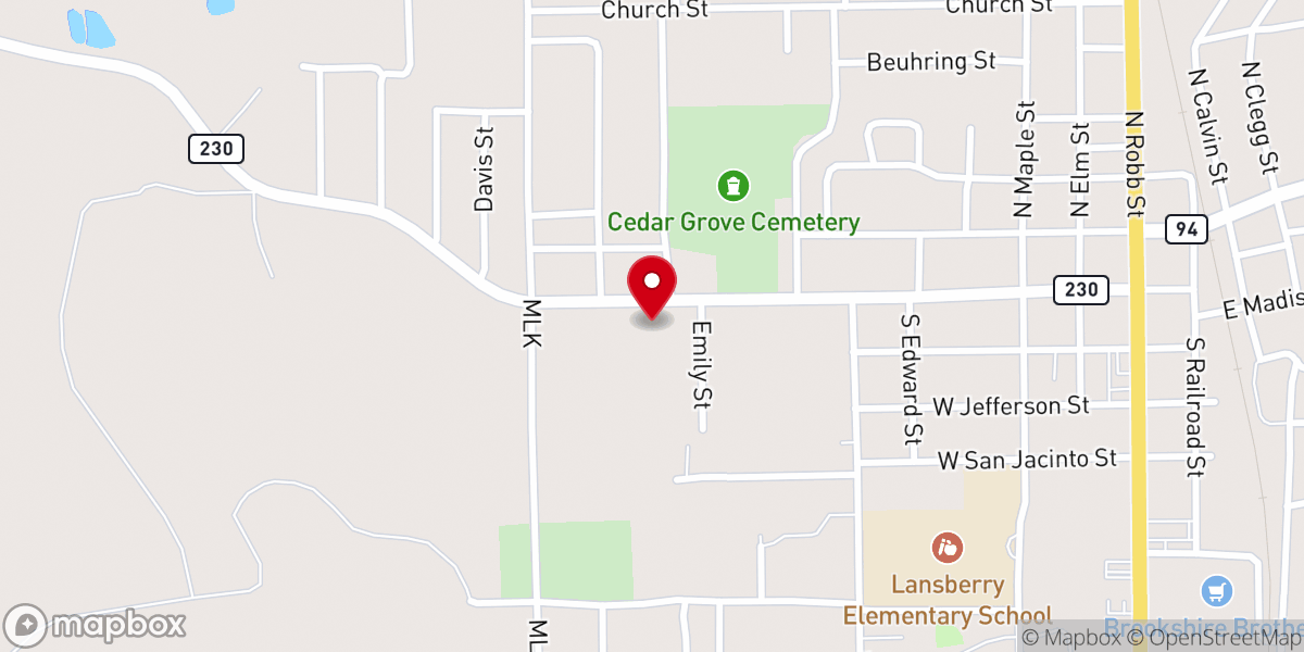 Map showing location of Bowen Pilgrim Missionary Baptist church