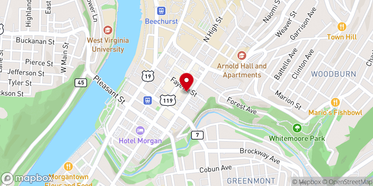 Map showing location of First Hungarian Baptist Church