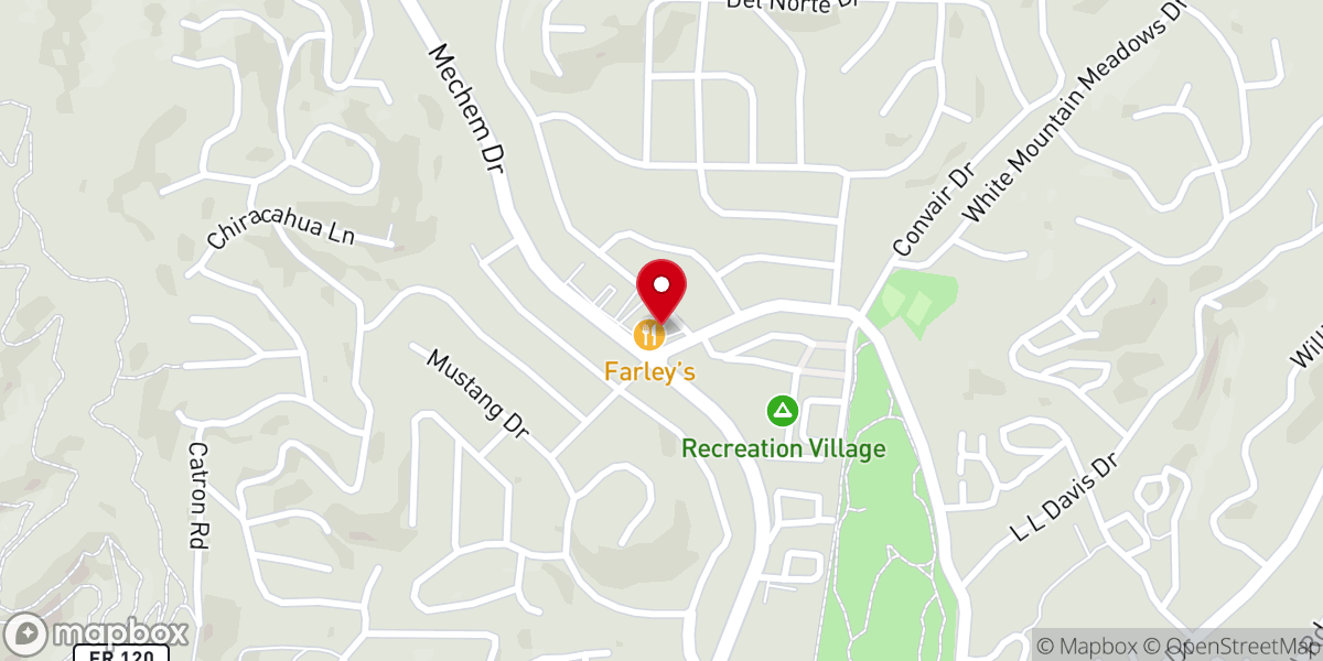 Map showing location of Farley's Food Fun & Pub