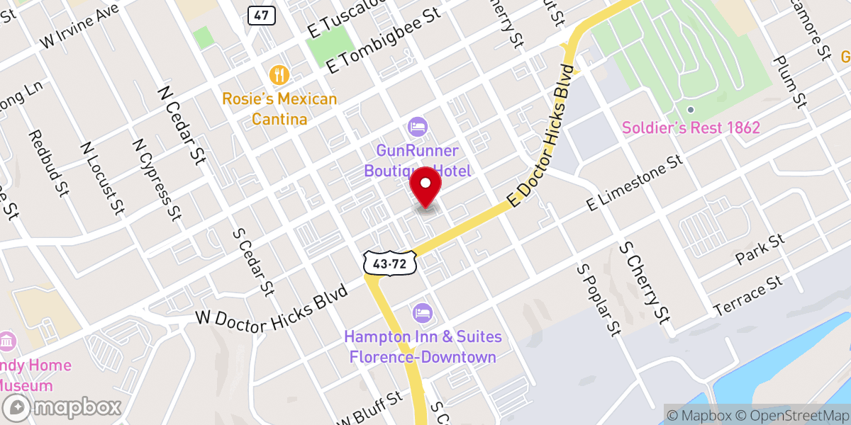 Map showing location of St Mark Baptist Church
