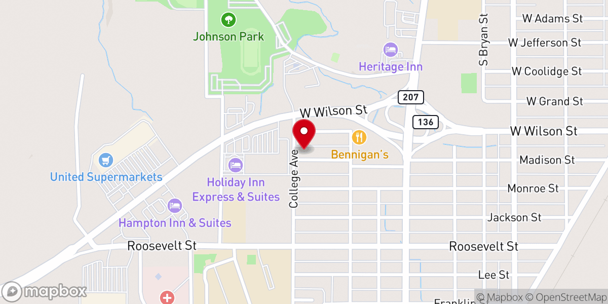 Map showing location of First United Pentecosatl Church