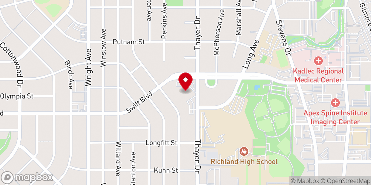 Map showing location of Richland Church of Christ