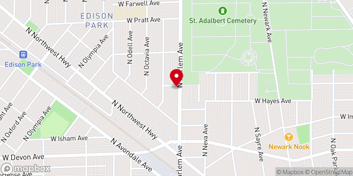 Map showing location of Edgebrook Congregation of Jehovahs Witnesses