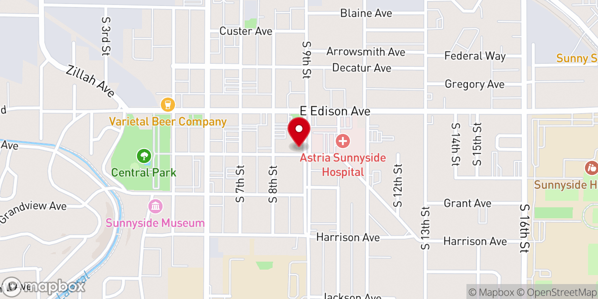 Map showing location of Sunnyside Food Bank