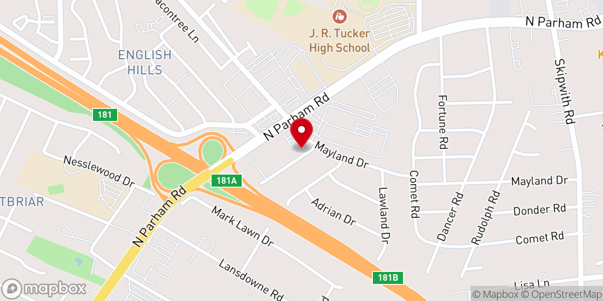 Map showing location of Fisher Faith Foundation
